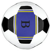 Blauw Geel Ontwerp Voetbal (Gedraaid)