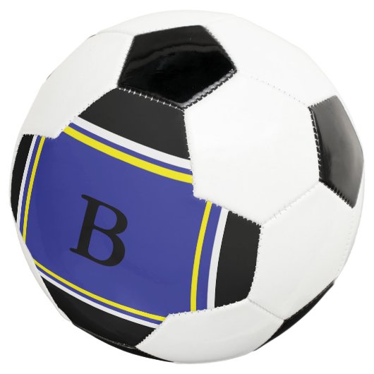 Blauw Geel Ontwerp Voetbal (Drie kwart)