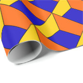 Blauw/geel/Oranje optische illusie Cadeaupapier (Rol Hoek)