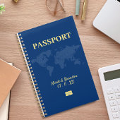 Blauw & Geel Paspoort Bestemming Bruiloft Planner