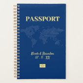 Blauw & Geel Paspoort Bestemming Huwelijk Planner (Voorkant)