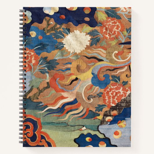  Blauw Geel Patroonblad Notitieboek (Voorkant)