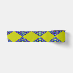 blauw-geel patroonontwerp satijnen lint