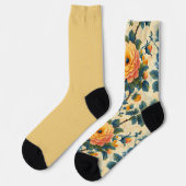 blauw geel patroontjes oneven mismatch sokken (Links)