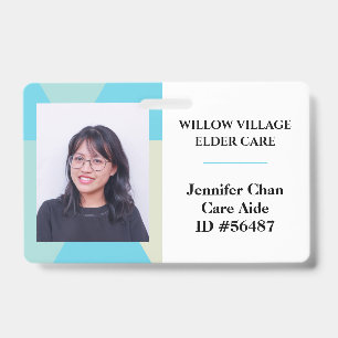 Blauw Geel Personeel Naam Medewerker Foto-ID Badge