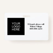 Blauw Geel Personeel Naam Medewerker Foto-ID Badge (Achterkant)