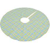 Blauw Geel Plaid Patroon Kerstboom Rok (Gekanteld)