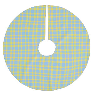 Blauw Geel Plaid Patroon Kerstboom Rok