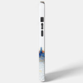 Blauw-geel pointillisme stedelijke architectuur Case-Mate iPhone case (Achterkant / Links)
