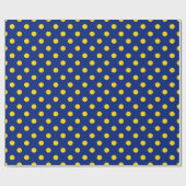 Blauw Geel Polka Dots Design Cadeaupapier (Vlak)