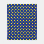 Blauw Geel Polka Dots Design Fleece Deken (Voorkant)