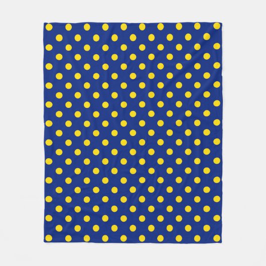 Blauw Geel Polka Dots Design Fleece Deken (Voorkant)