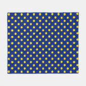 Blauw Geel Polka Dots Design Fleece Deken (Voorkant (Horizontaal))