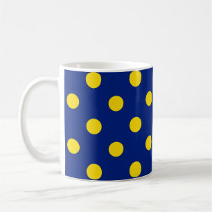 Blauw Geel Polka Dots Design Koffiemok