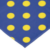 Blauw Geel Polka Dots Design Tafelkleed (Gekanteld)