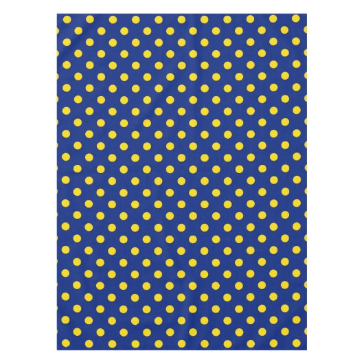 Blauw Geel Polka Dots Design Tafelkleed (Voorkant)