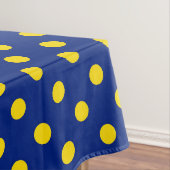 Blauw Geel Polka Dots Design Tafelkleed (Voorbeeld)