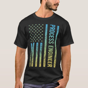 Blauw Geel Proces Engineer T-shirt