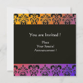BLAUW GEEL PURPER ZWART DAMAST MONOGRAM , wit Kaart (Achterkant)