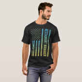 Blauw Geel Restaurant Manager T-shirt (Voorkant volledig)