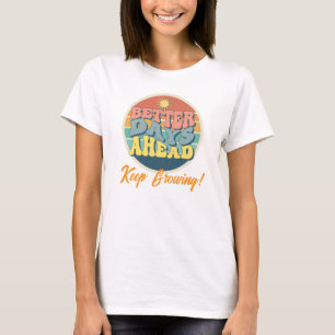 Blauw Geel Retro Eenvoudige Motivatie T-shirt