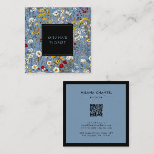 Blauw Geel Rode Madelief Modern Trendy Bloem Bloem Vierkante Visitekaartje
