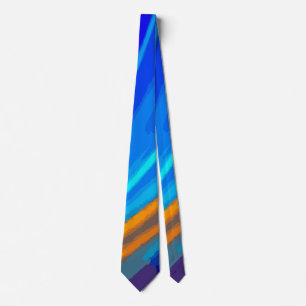Blauw Geel Rood Abstract Golf Krachtig Moderne K Stropdas