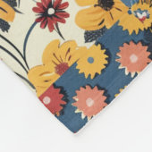 Blauw Geel Rood Quilt Patchwork Gingham Bloemmotie Fleece Deken (Hoek)