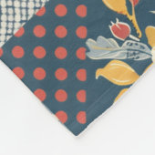 Blauw Geel Rood Quilt Patchwork Gingham Bloemmotie Fleece Deken (Hoek)