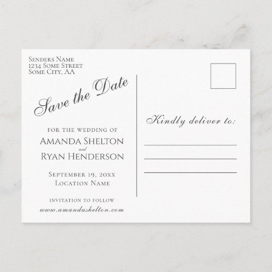 Blauw Geel Rose Fotobruiloft Save the Date Aankondigingskaart (Achterkant)