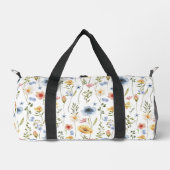 Blauw Geel Roze Bloem Boho Wilde Bloem Plunjezak (Voorkant)