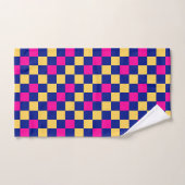 Blauw Geel Roze Geruit Patroonontwerp Bad Handdoek (Handdoek)