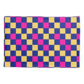 Blauw Geel Roze Geruit Patroonontwerp Kussensloop (Achterkant)