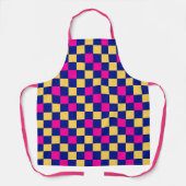 Blauw Geel Roze Geruit Patroonontwerp  Schort (Voorkant)