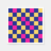 Blauw Geel Roze Geruit Patroonontwerp  Servet (Voorkant)