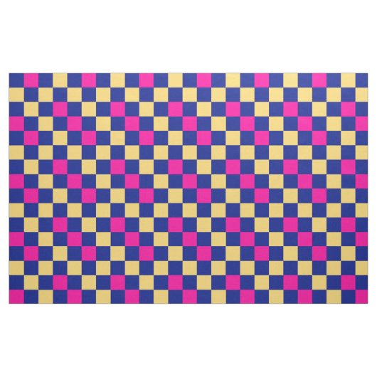 Blauw Geel Roze Geruit Patroonontwerp  Stof (Fat Quarter)