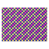 Blauw Geel Roze Geruit Patroonontwerp Tafelkleed (Voorkant (Horizontaal))
