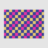 Blauw Geel Roze Geruit Patroonontwerp  Tissuepapier (Voorkant)
