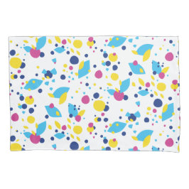Blauw Geel Roze Plezier Stroom Abstract Patroon Mo Kussensloop