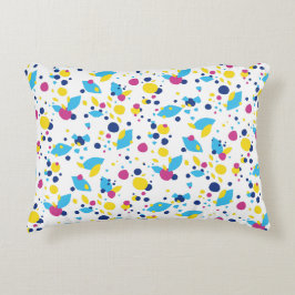 Blauw Geel Roze Plezierige Stroom Abstract Patroon Accent Kussen