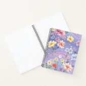 BLAUW GEEL ROZE WATERVERF BLOEMEN NOTITIEBOEK (Binnen)