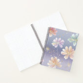  BLAUW GEEL ROZE WATERVERF BLOEMEN NOTITIEBOEK (Binnen)