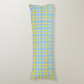 Blauw Geel Rutpatroon Lichaamskussen (Voorkant Verticaal)