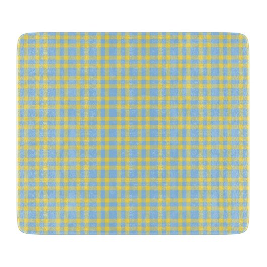 Blauw Geel Rutpatroon Snijplank (Voorkant)