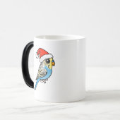 Blauw & Geel Santa Budgie Magische Mok (Voorkant links)