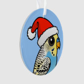 Blauw & Geel Santa Budgie Ornament (voorkant)