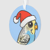 Blauw & Geel Santa Budgie Ornament (voorkant)