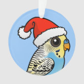 Blauw & Geel Santa Budgie Ornament (voorkant)