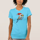 Blauw & Geel Santa Budgie T-shirt (Voorkant)