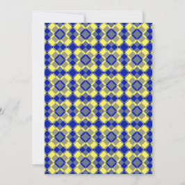 Blauw Geel Schach Argyle Patroon Kaart
